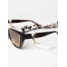 Солнцезащитные женские очки Chopard из полимера коричневого цвета с цепью в комплекте